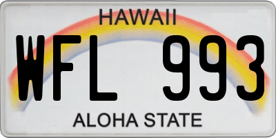 HI license plate WFL993
