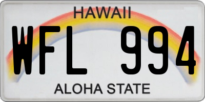 HI license plate WFL994