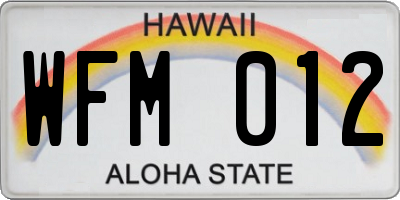 HI license plate WFM012