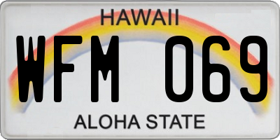 HI license plate WFM069