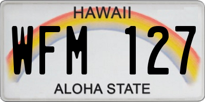 HI license plate WFM127