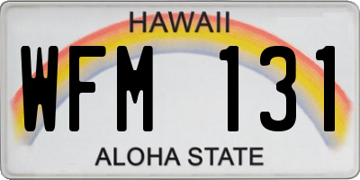 HI license plate WFM131