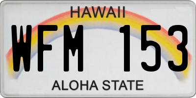 HI license plate WFM153