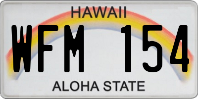 HI license plate WFM154