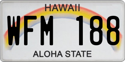 HI license plate WFM188
