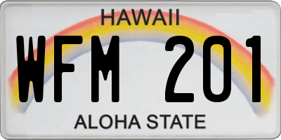 HI license plate WFM201