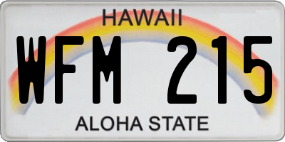 HI license plate WFM215