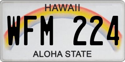 HI license plate WFM224
