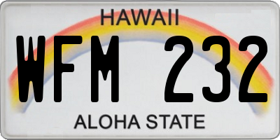 HI license plate WFM232