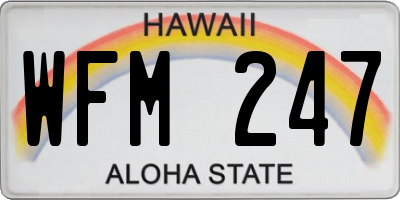 HI license plate WFM247