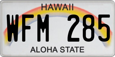HI license plate WFM285