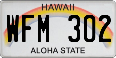 HI license plate WFM302