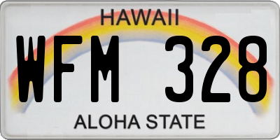 HI license plate WFM328