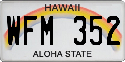 HI license plate WFM352