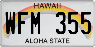 HI license plate WFM355