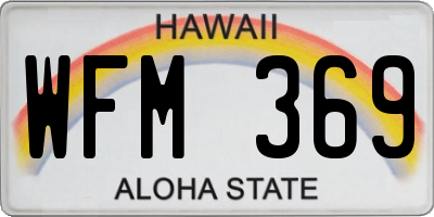 HI license plate WFM369