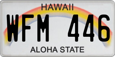 HI license plate WFM446