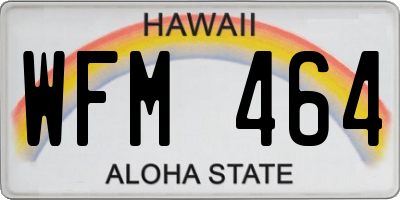 HI license plate WFM464