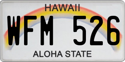 HI license plate WFM526