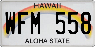 HI license plate WFM558