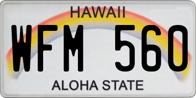 HI license plate WFM560
