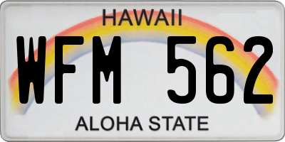 HI license plate WFM562
