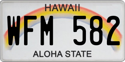HI license plate WFM582
