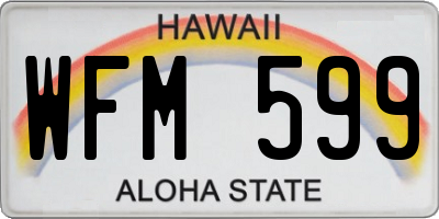 HI license plate WFM599