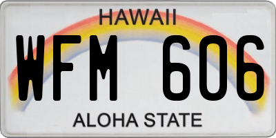 HI license plate WFM606