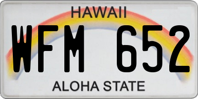 HI license plate WFM652