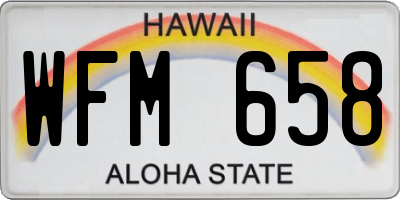 HI license plate WFM658