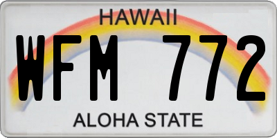 HI license plate WFM772