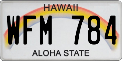 HI license plate WFM784