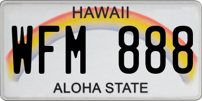 HI license plate WFM888