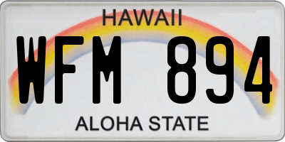 HI license plate WFM894