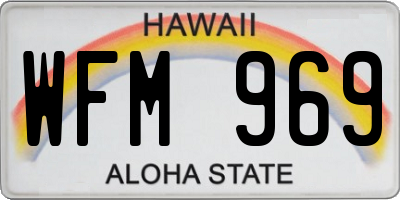 HI license plate WFM969