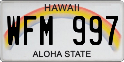 HI license plate WFM997
