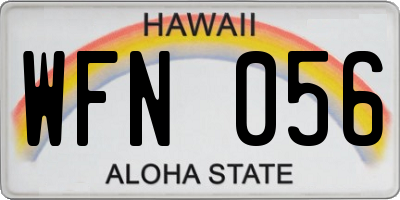 HI license plate WFN056