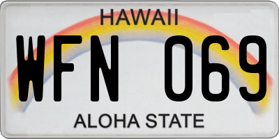 HI license plate WFN069