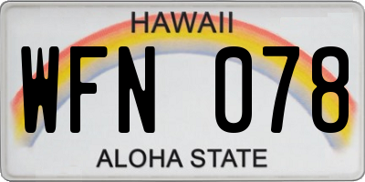 HI license plate WFN078