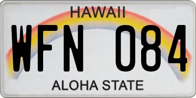 HI license plate WFN084