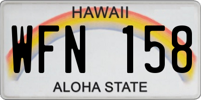 HI license plate WFN158