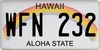 HI license plate WFN232