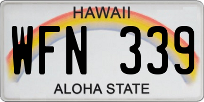 HI license plate WFN339