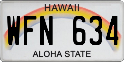 HI license plate WFN634