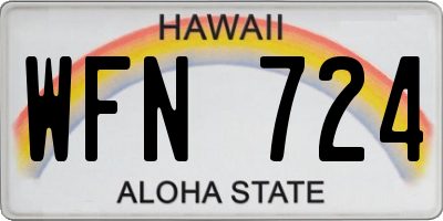 HI license plate WFN724