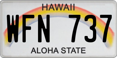 HI license plate WFN737