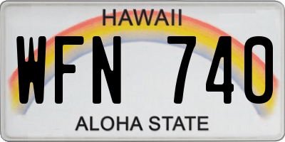 HI license plate WFN740