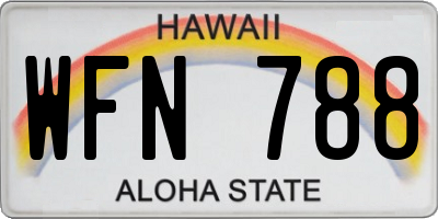 HI license plate WFN788