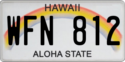 HI license plate WFN812